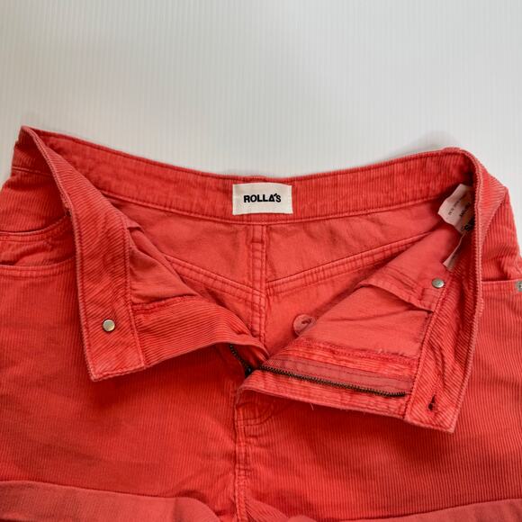 Rolla’s Dusters Corduroy High Rise Slim Shorts Orange Red Women’s 30 90s Retro - Picture 8 of 16